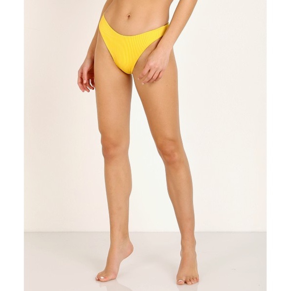 NEW Beach Riot Yellow Ribbed Chelsea Bikini Bottom